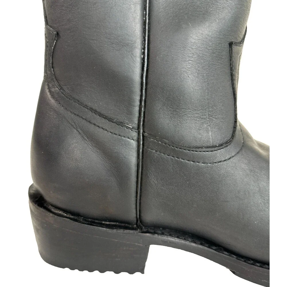 Bed Stu Oak Tree Farms Preacher Black Pull on Boots Bovine Leather Men Size 8.5